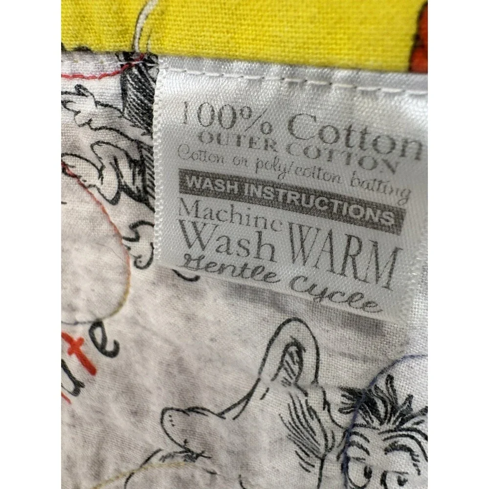 Handmade Dr. Suess Themed Quilt Colorful 55”L x 44”W